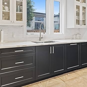 Cabinet Pulls Brushed Nickel T-Bar Silhouette Charcoal Kitchen Cabinets