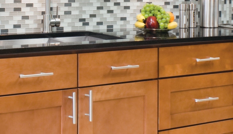 Cabinet Pulls: Sleek Cylindrical Bar Handles on Cabinets