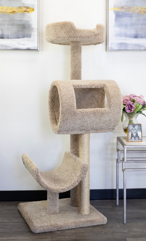 Cat Condo Tunnel with Window Curved Hammock-Style Perch