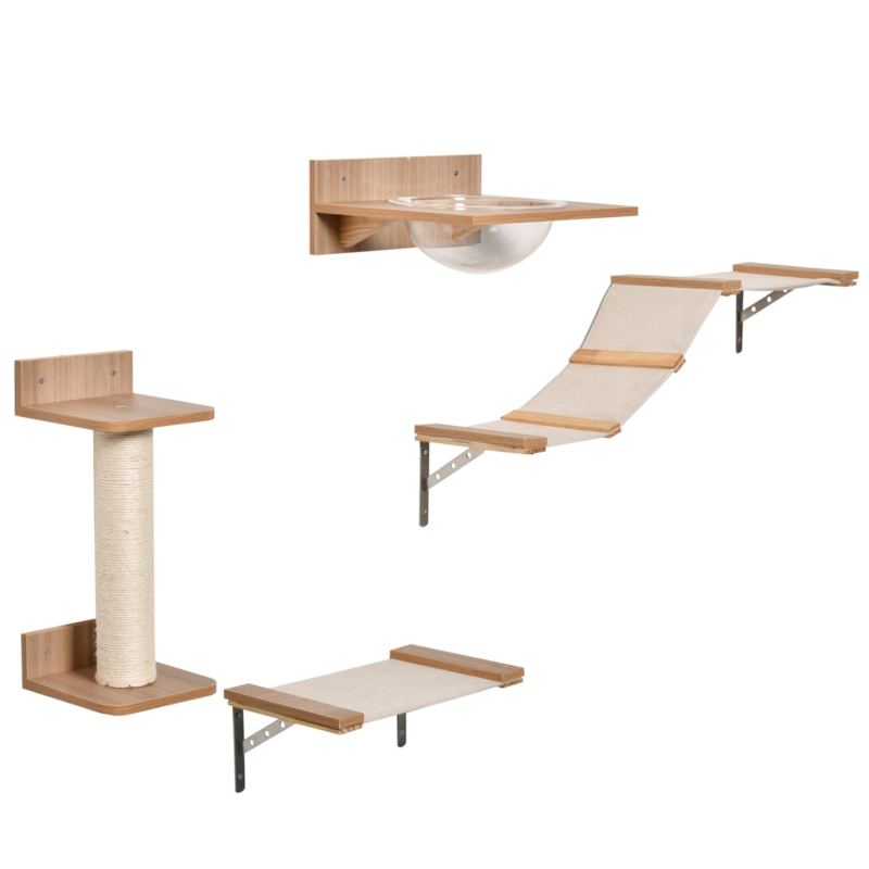 Cat Furniture Set Wall Mounted Climbing Transparent Nest Bridge