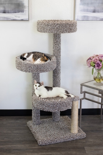 Cat Tower With Three-Tier Layout & Speckled Finish, Sturdy