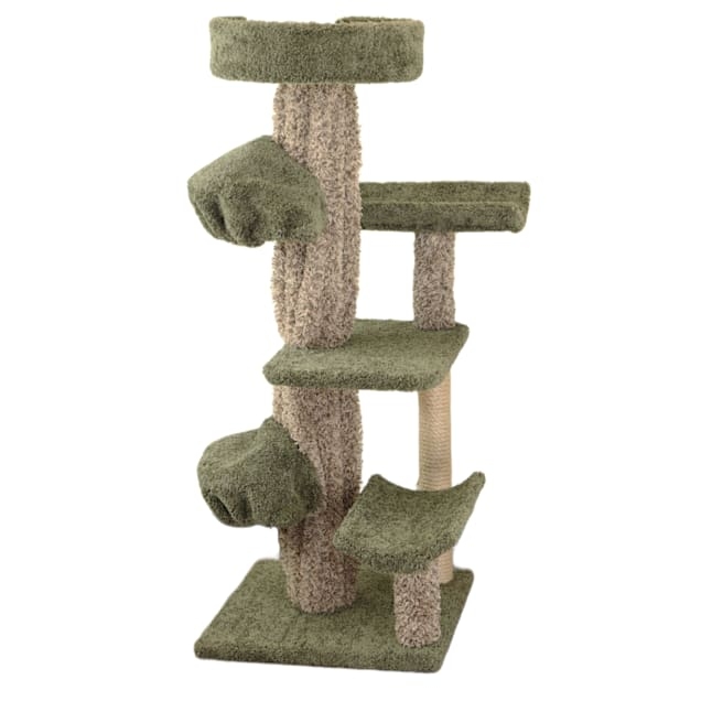 Cat Tree Branch-Like Silhouette Bi-Color Carpet Sage Green