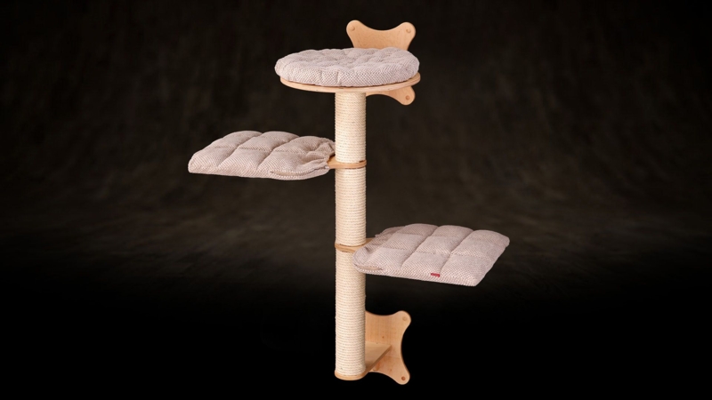 Cat Tree Small Space Wall Furniture Quilted Cushions Sisal Post