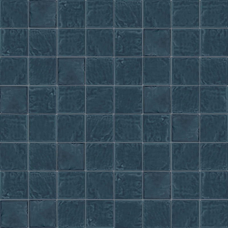 Ceramic Tile Antique Blue Glaze Glossy Handcrafted Square Tile