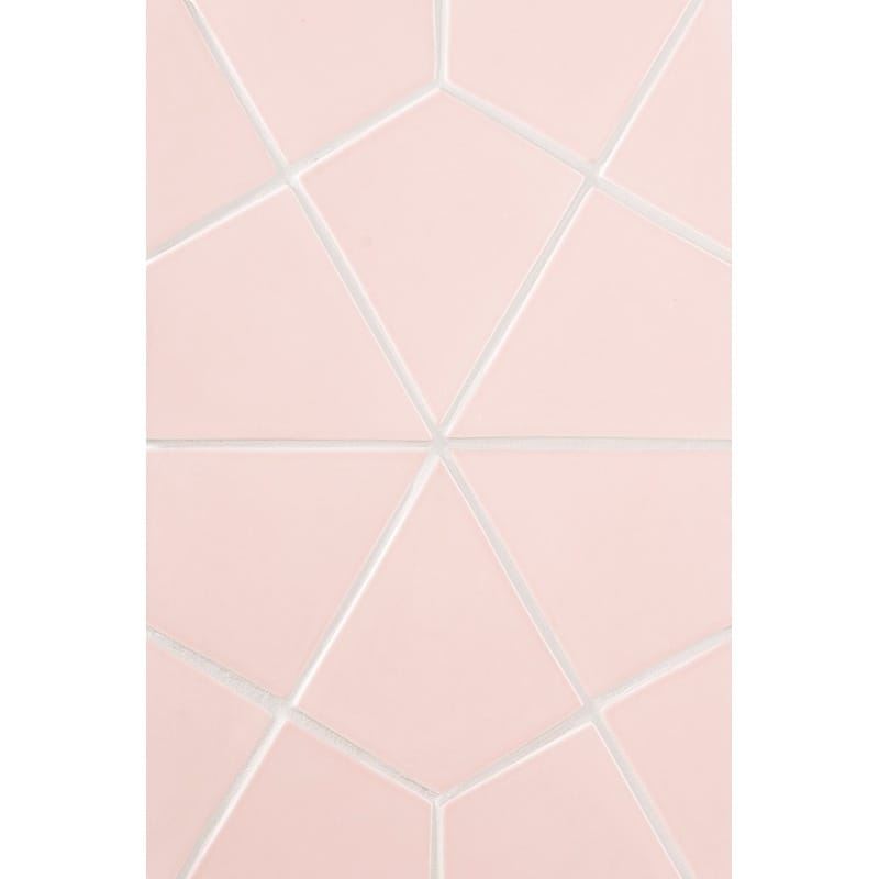 Ceramic Tile Glossy Pink Kite Shape Diamante Pattern