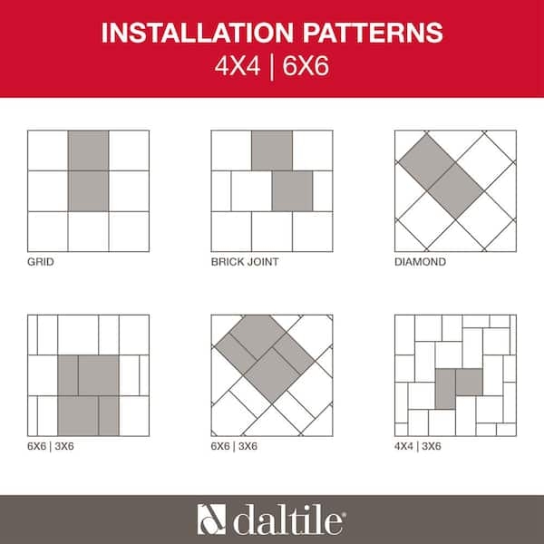Ceramic Tile Installation Patterns Grid Brick Joint Diamond Layout