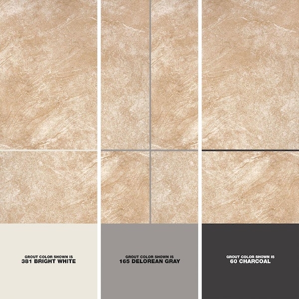 Ceramic Tile Portland Stone Look Grout Color Comparison Graphic