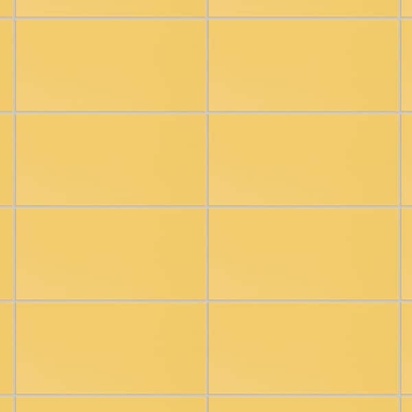 Ceramic Tile Sunflower Yellow Matte Stack Bond Kitchen Backsplash