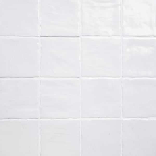 Ceramic Tile: White Zellige Style Wavy Texture Backsplash