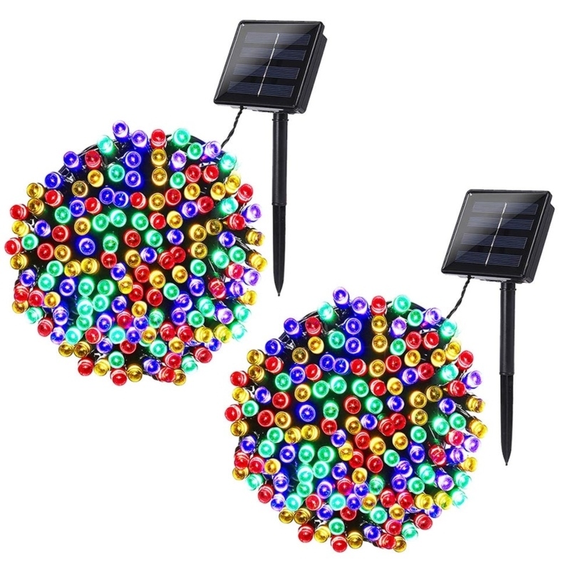 Christmas Lights Solar Integrated Ground Stakes Multi Colored LED