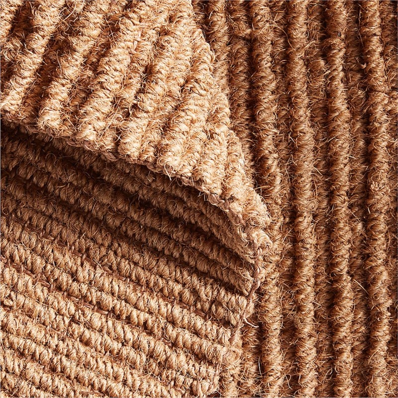 Chunky Ribbed Entryway Mat With Thick Pile And Natural Coir