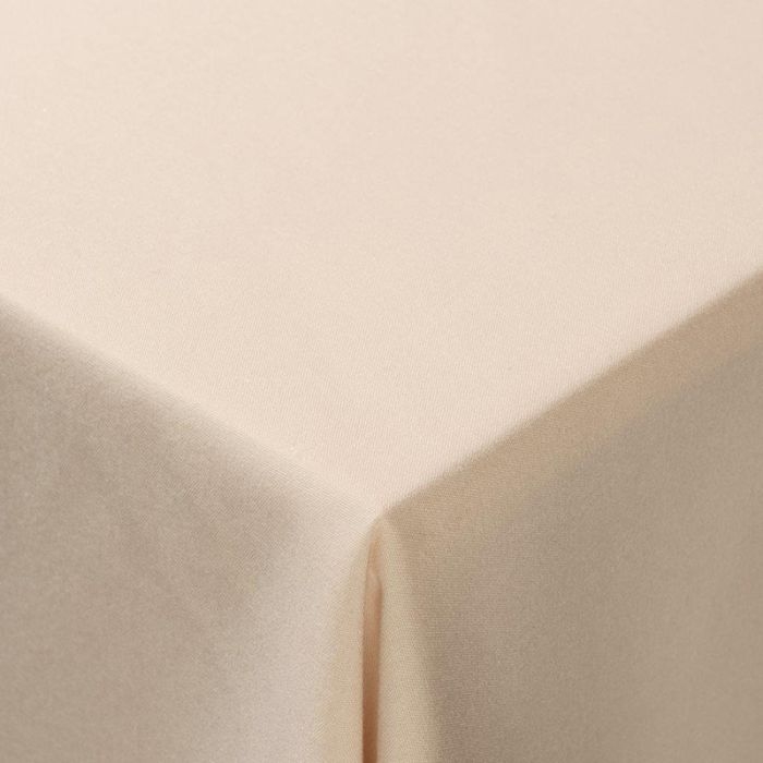 Classic Beige Linen-Like Tablecloth, Matte Woven Texture