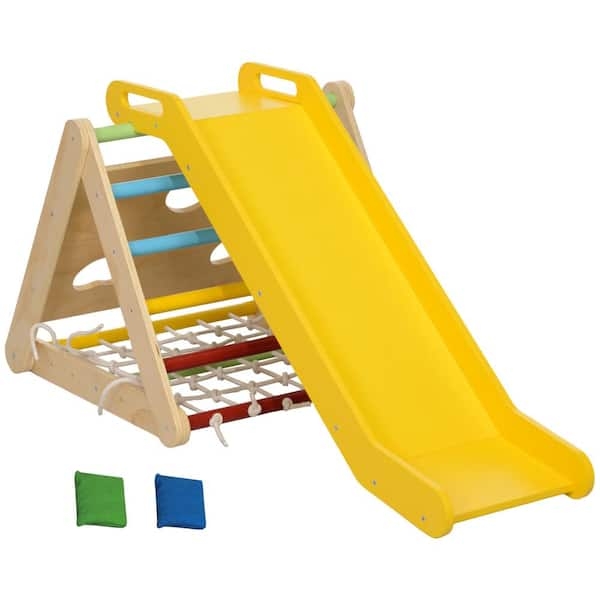 Climbing Triangle Set Bean Bags Active Play Toddler Climber Yellow
