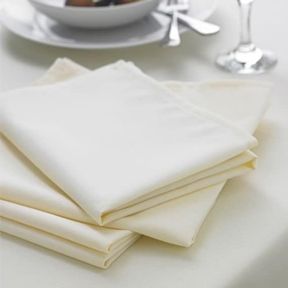 Cloth Napkin Ivory Cream Fine Weave Hemmed Border Classic