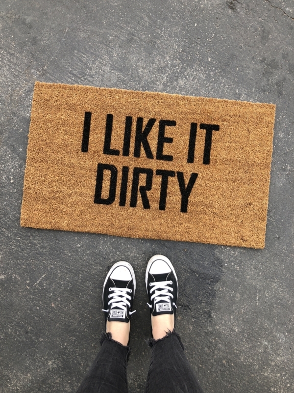 Coir Doormat Bold Typography & Humorous Message Design Idea