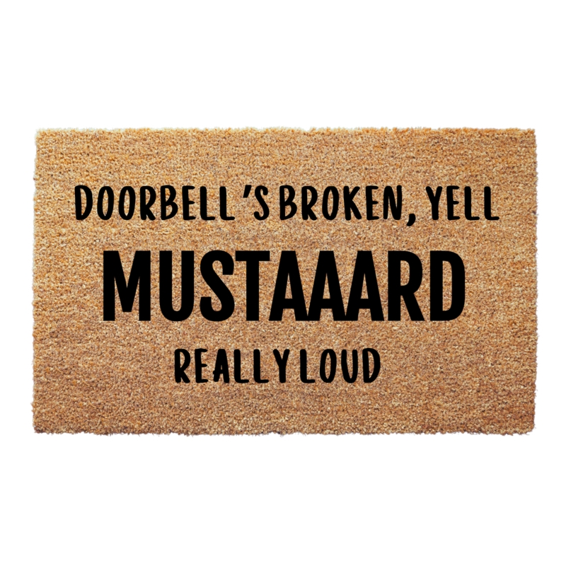 Coir Doormat Bristly Texture & Humorous Text Design Idea