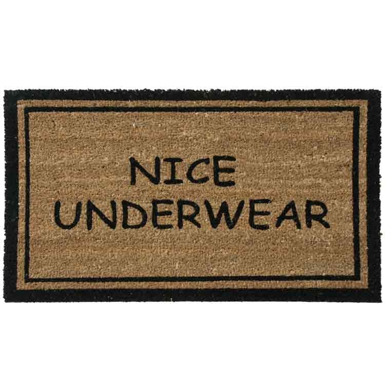 Coir Doormat Humorous Slogan & Black Border Design Idea