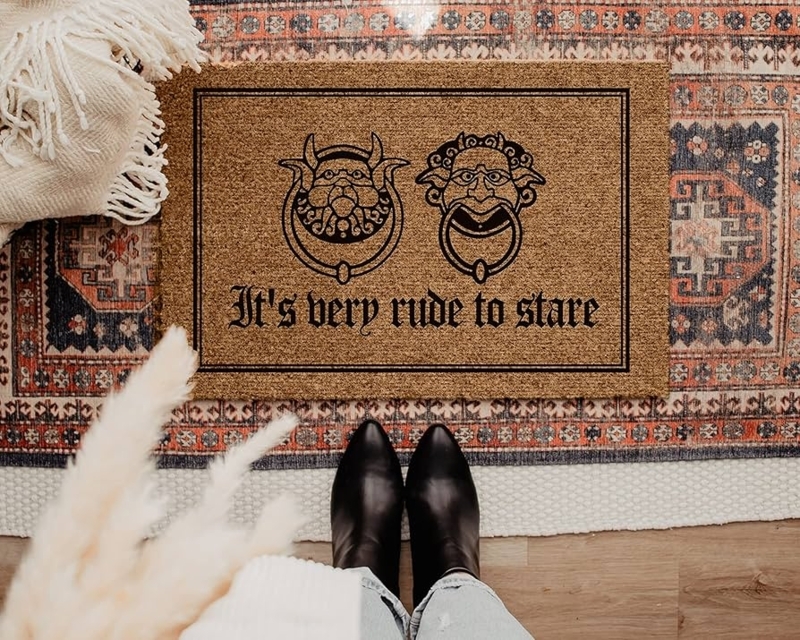 Coir Doormat Labyrinth Theme & Layered Rug Styling Idea