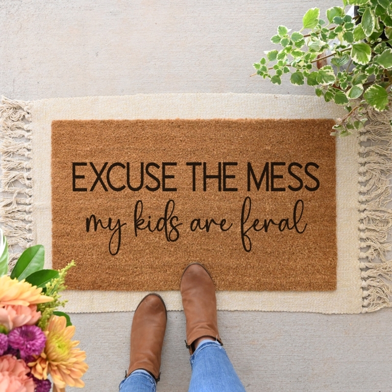 Coir Doormat Layered Look & Textured Rug Styling Idea