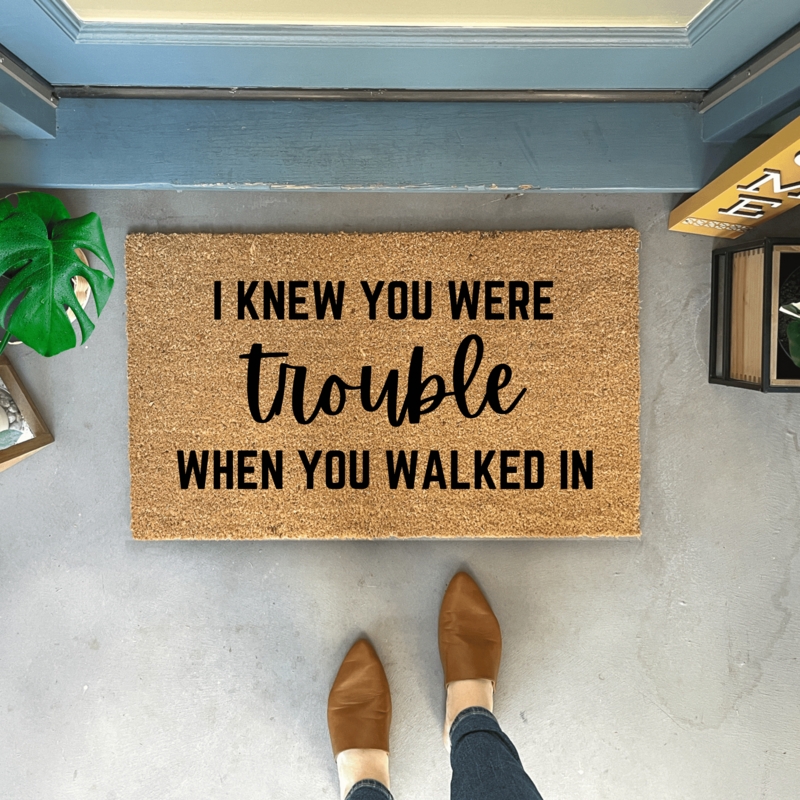 Coir Doormat Mixed Typography & Pop Culture Text Idea