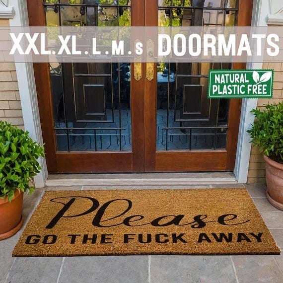 Coir Doormat Oversized Funny Text Boho Porch Decor Ideas