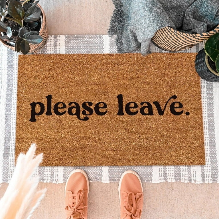 Coir Doormat Typography Design & Layered Porch Styling Idea