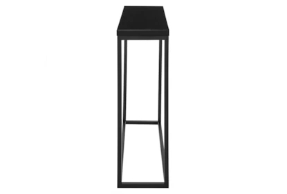 Console Table All Black Finish Slim Metal Frame Open Base Minimalist