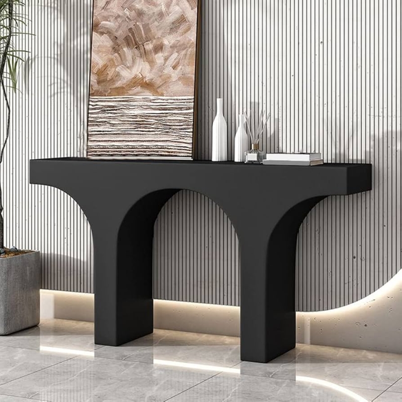 Console Table Architectural Dual Arch Base Matte Black