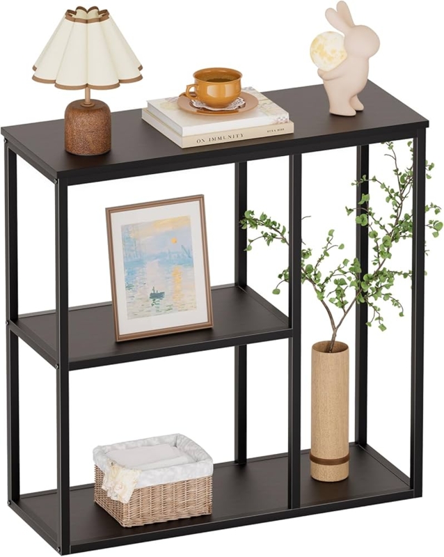Console Table Asymmetrical Shelves Industrial Metal Narrow Entryway