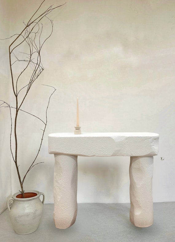 Console Table Chunky Proportions Rough Hewn Wabi Sabi Entryway Decor