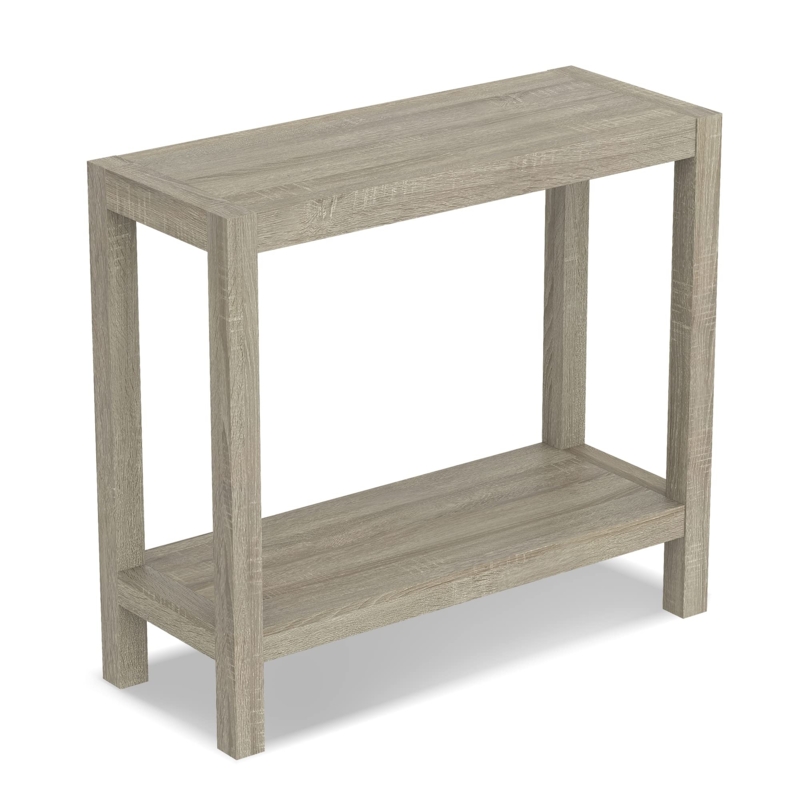 Console Table Compact Silhouette Two Tier Rectangular Legs Matte Finish