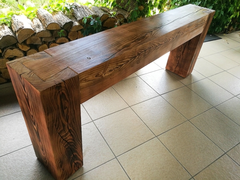 Console Table Dovetail Joints Solid Wood Beams Rustic Beam Design