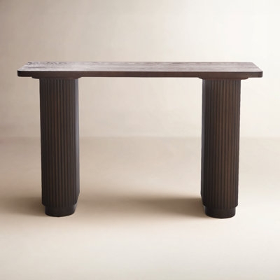 Console Table Fluted Pedestal Legs Architectural Ribbed Leg