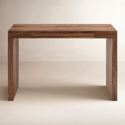 Console Table Functional Integrated Drawer Slab Legs Matte Wood Grain