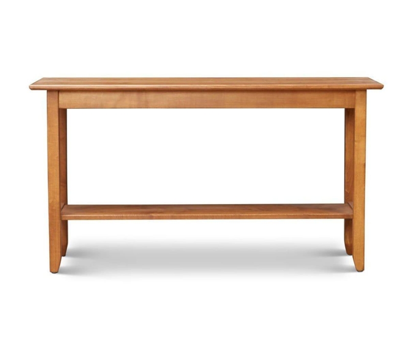Console Table Honey Brown Finish Lower Shelf Entryway Table With Storage Shelf