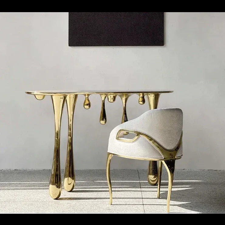 Console Table Liquid Drip Silhouette Sculptural Legs Luxury Avant Garde