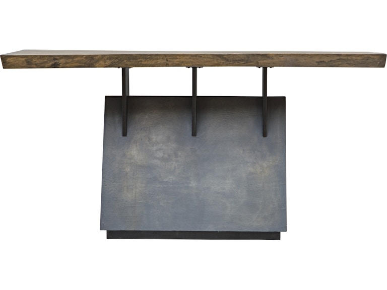 Console Table Live Edge Top Massive Textured Base Industrial