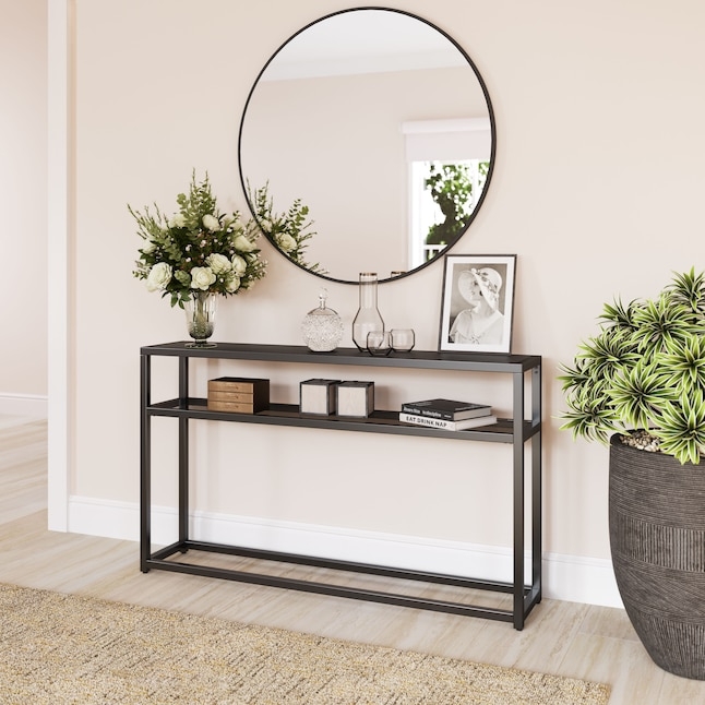Console Table Matte Black Frame Two Tier Black Console Styling