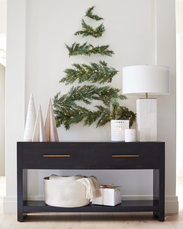 Console Table Matte Black Slim Pulls Open Shelf Minimalist Modern