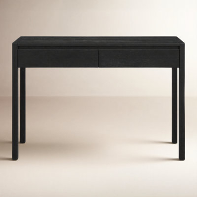 Console Table Minimalist Black with Handleless Drawers & Slim Legs
