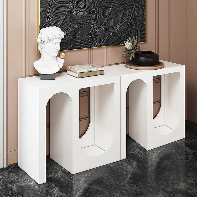 Console Table Modern Minimalist with Arched Cutouts
