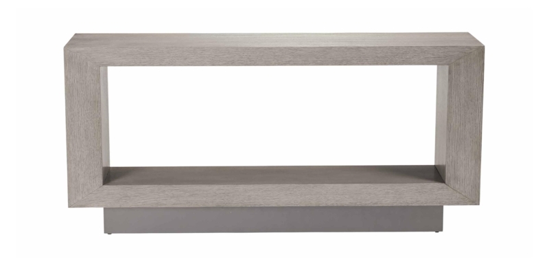 Console Table Plinth Base Open Frame Gray Wood Minimalist Entryway