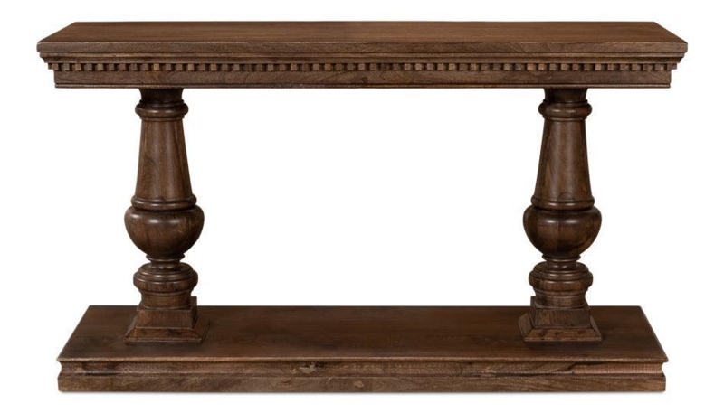 Console Table Rustic Manor Notched Apron Plinth Base