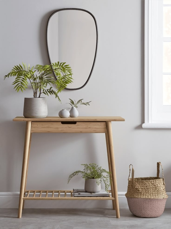 Console Table Slatted Shelf Tapered Legs Console Ideas