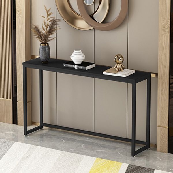 Console Table Sled Base Metal Frame Ultra-Slim Minimalist Matte