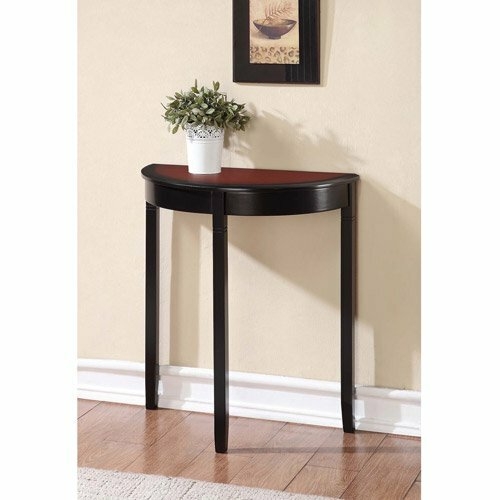 Console Table Small Two-Tone Finish Wood Top Tapered Legs Compact