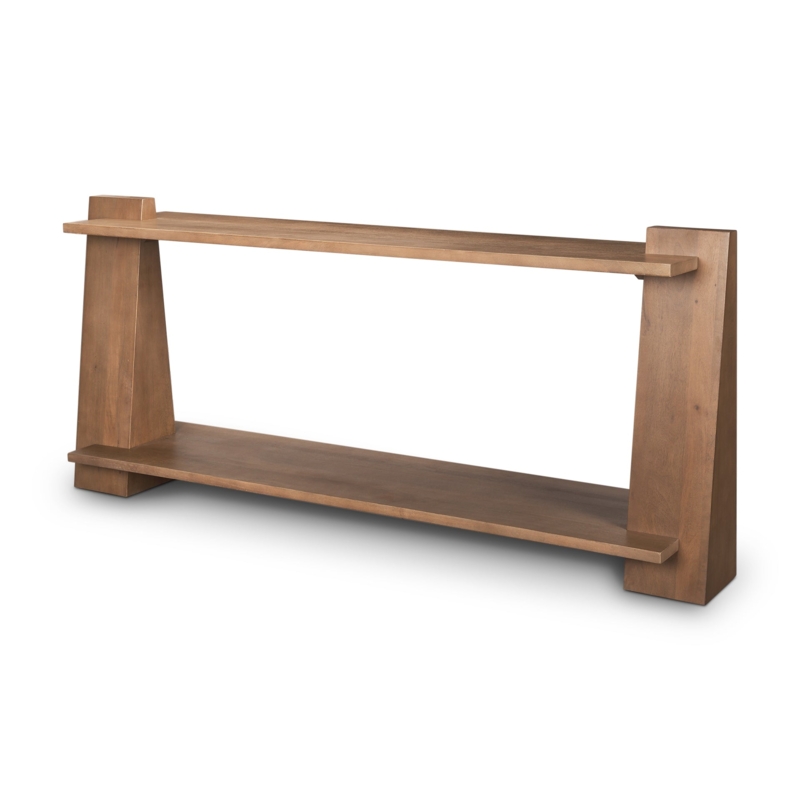 Console Table Tapered Side Panels Two Tier Shelving Architectural Minimalist