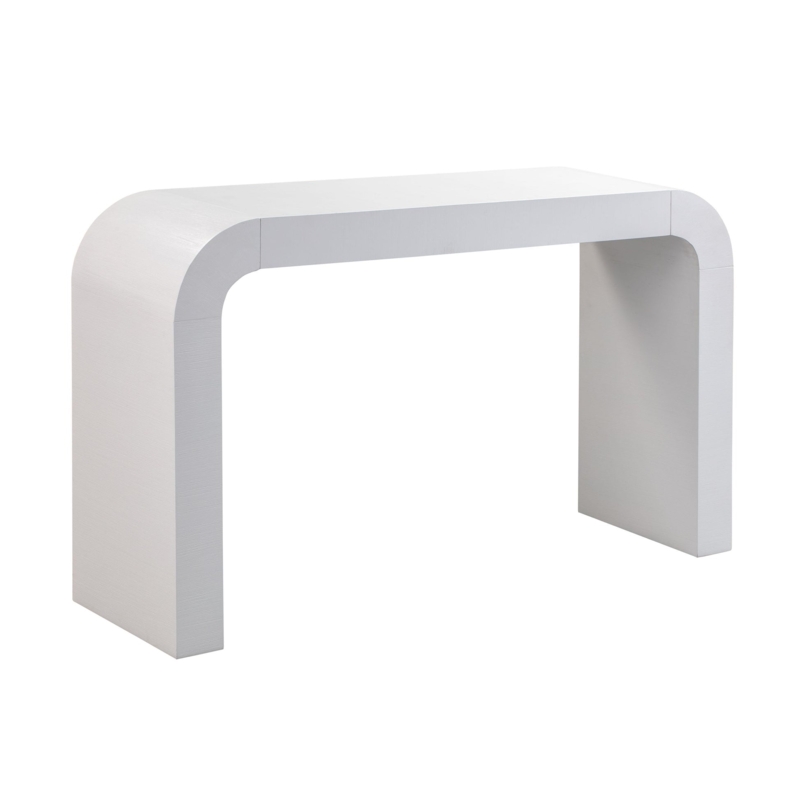 Console Table Textured Finish Seamless Waterfall Edge Sculptural