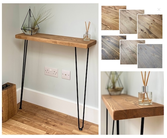 Console Table Thick Slab Top Hairpin Legs Hairpin Leg Hallway Table
