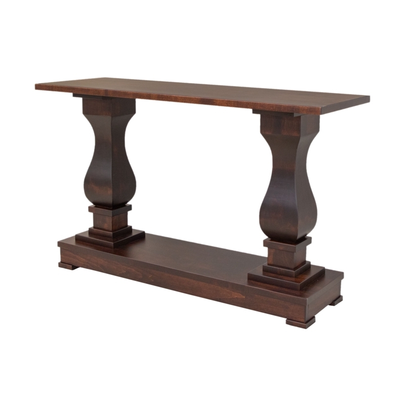Console Table Traditional Wood Pedestal Solid Plinth Base